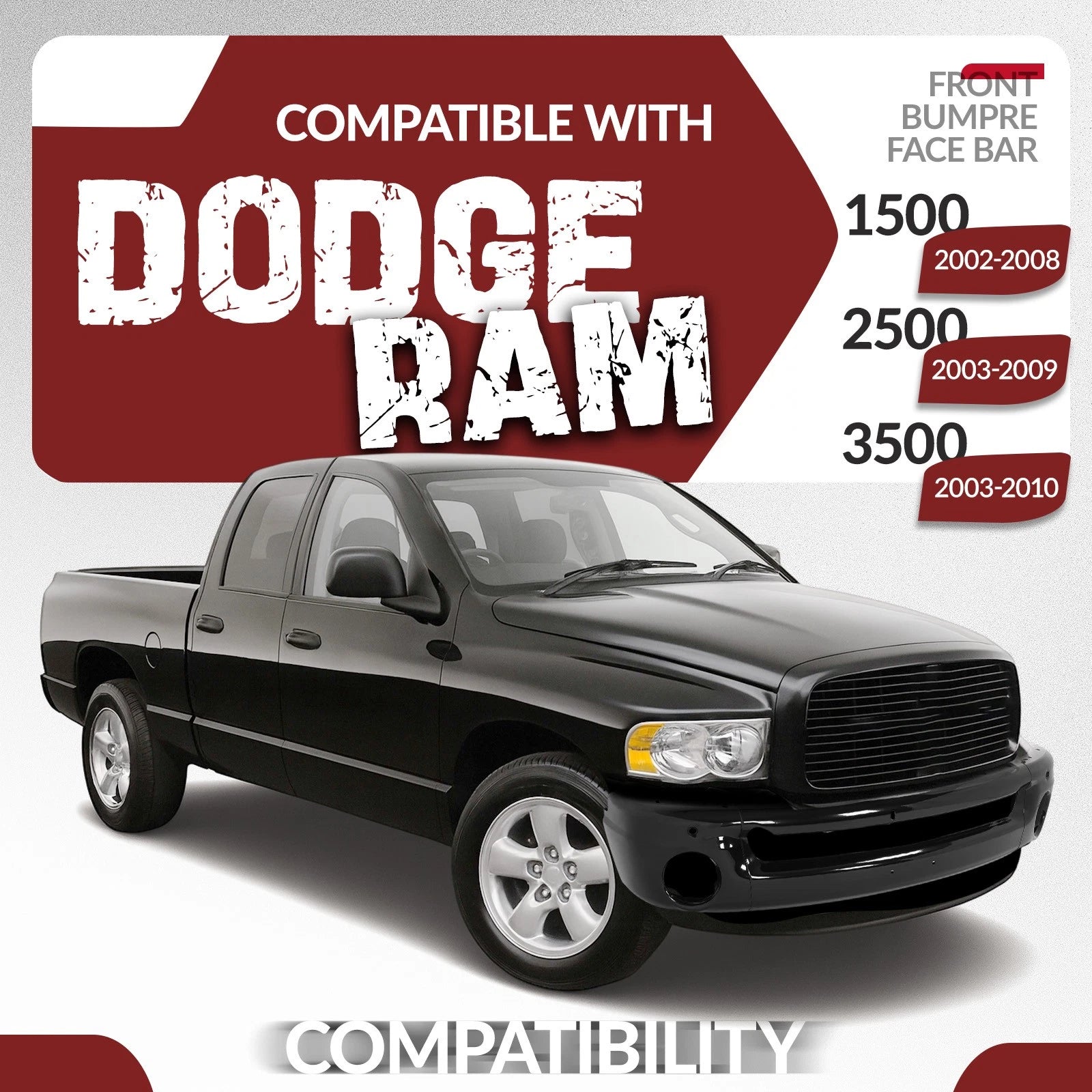 Front Bumper for Dodge Ram 1500 2002–2008, Ram 2500/3500 2003–2009