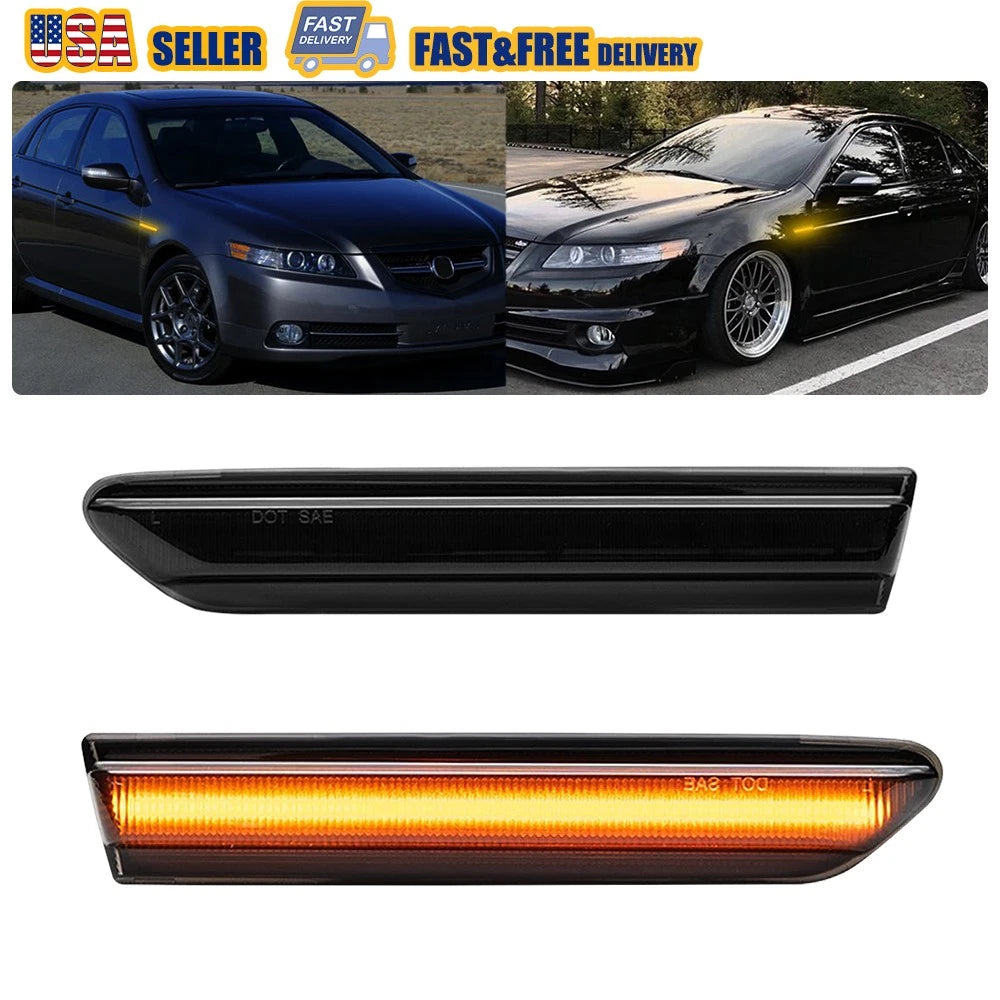 Set of 2 Amber LED Side Marker Lights for Acura TL (2004–2008)
