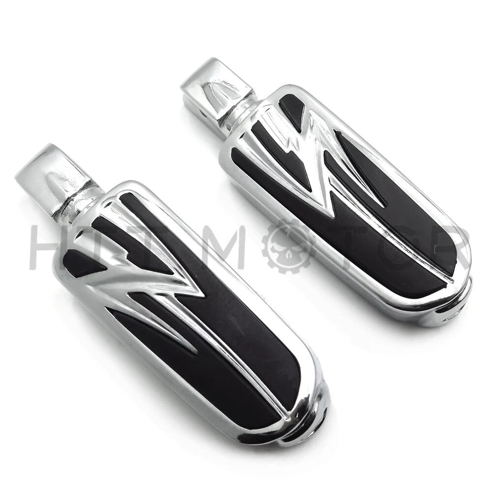 Chrome Lightning Footpegs for Kawasaki Vulcan 1500 1600 1700 (1996–2010)
