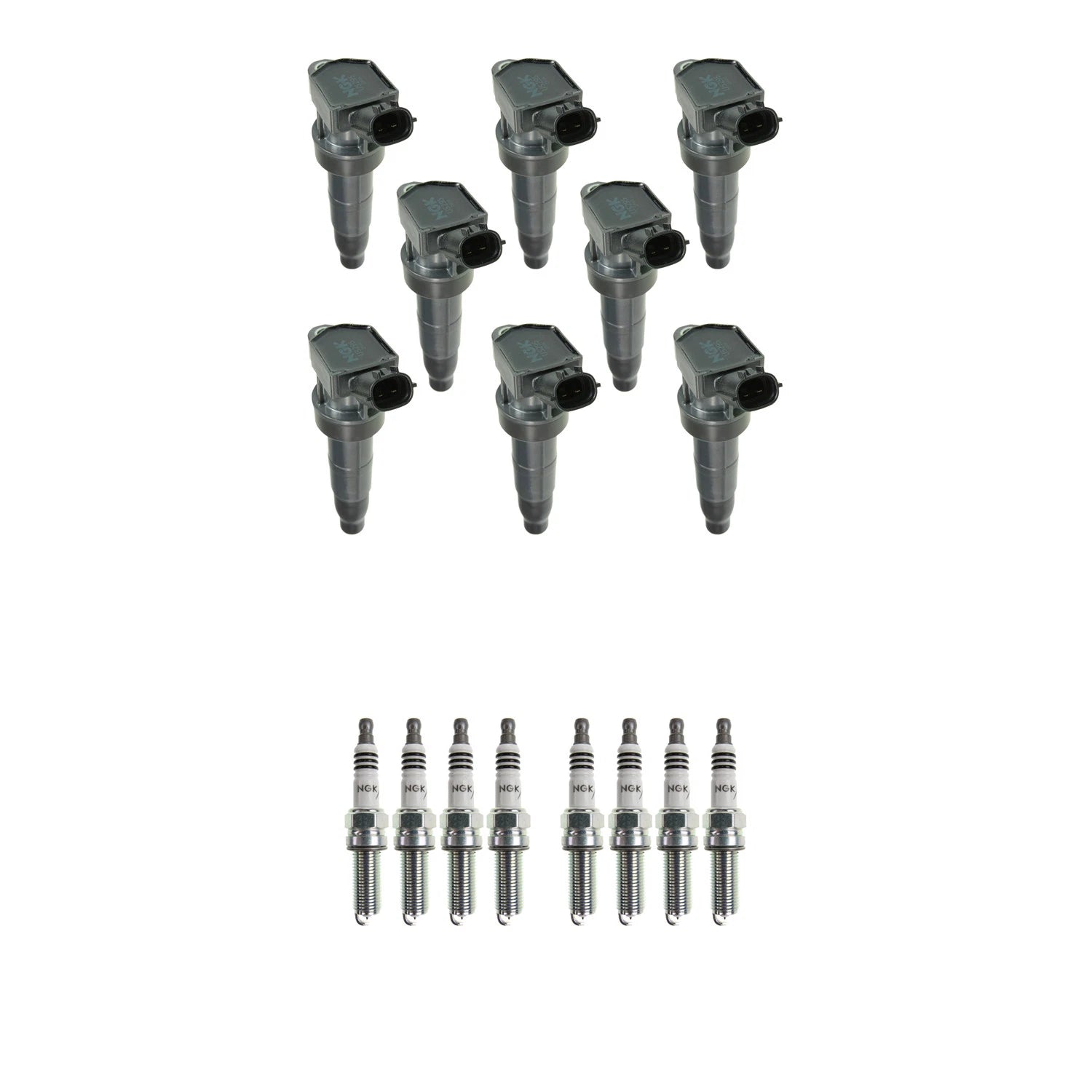 NGK 8 Ignition Coils & Iridium Spark Plugs Kit for Equus Genesis K900 (2015–2016)