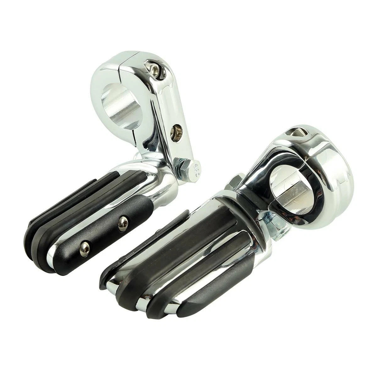 1 1/4" Chrome Highway Bar Footpegs Mount Clamps for Harley Yamaha