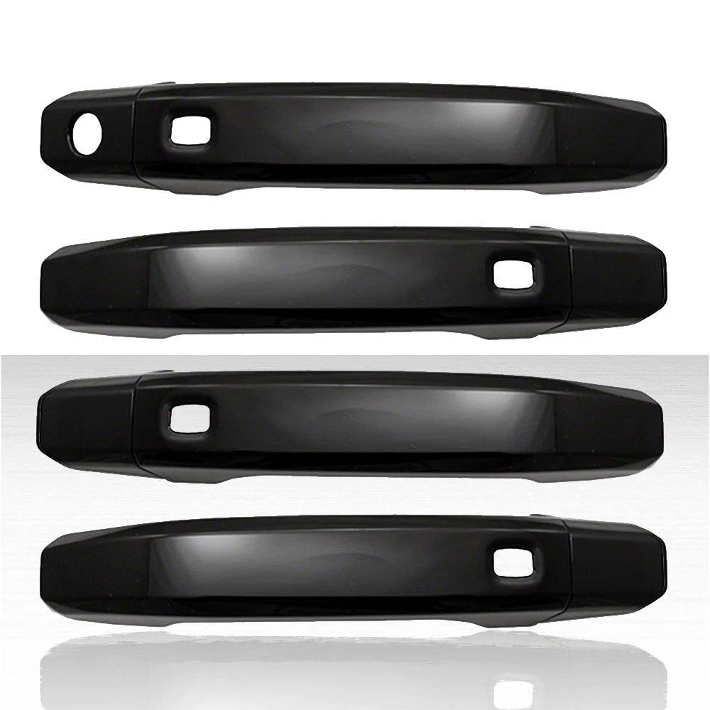 Set of 4 Door Handle Covers for 2019 GMC Sierra 1500 LD -Gloss Black w/Smart Key