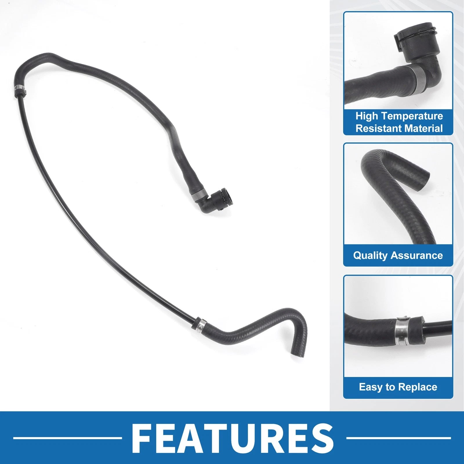 Engine Radiator Hose No. 17127534527 for BMW 750i (2006–2008) Rubber Black