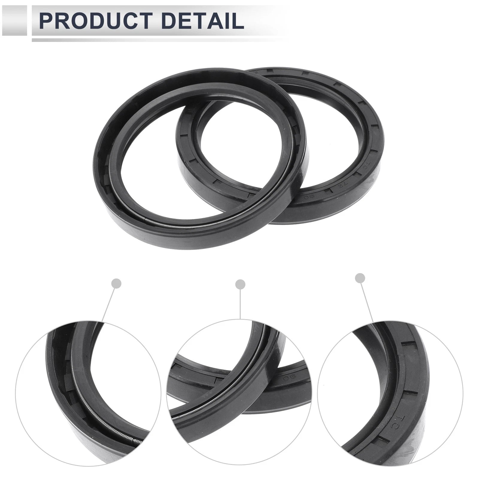 Set of 5 Oil Seal Rotary Shaft Seal Nitrile Rubber 72x90x12mm
