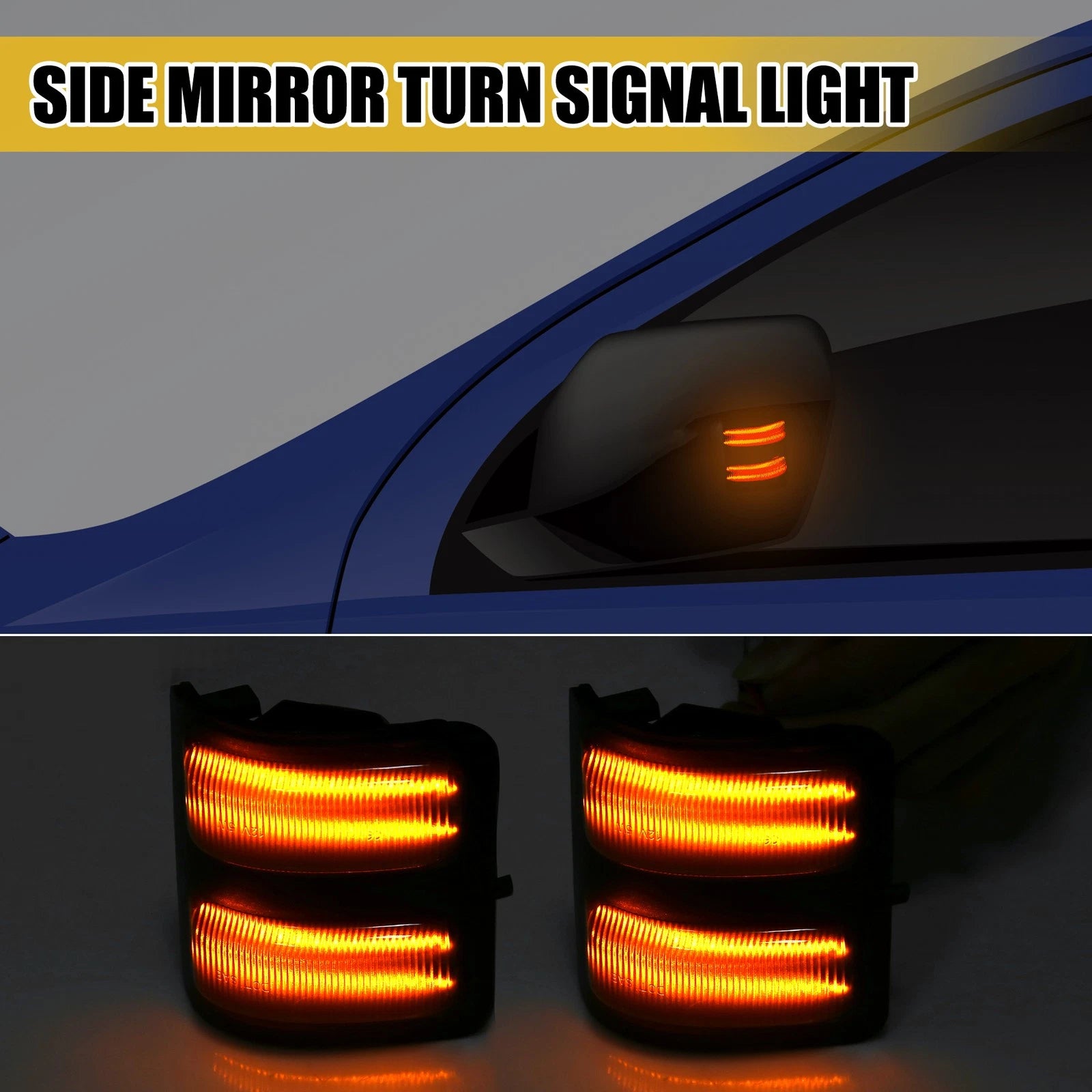Set of 2 Mirror Turn Signal Lights 7C3Z13776 for Ford F-350 Super 