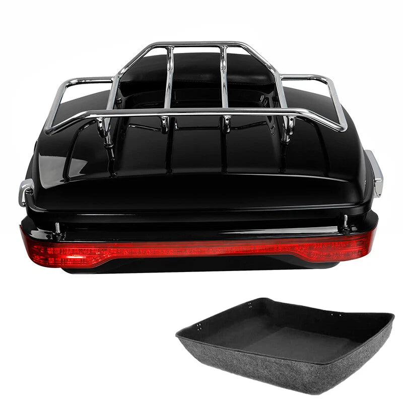 Chopped Trunk Backrest Luggage Rack LED Light for Harley Touring Glide (2014–2026)