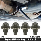 Set of 4 M14 x 1.5 Steel Oil Drain Plug Screws with Seal Ring for Ford