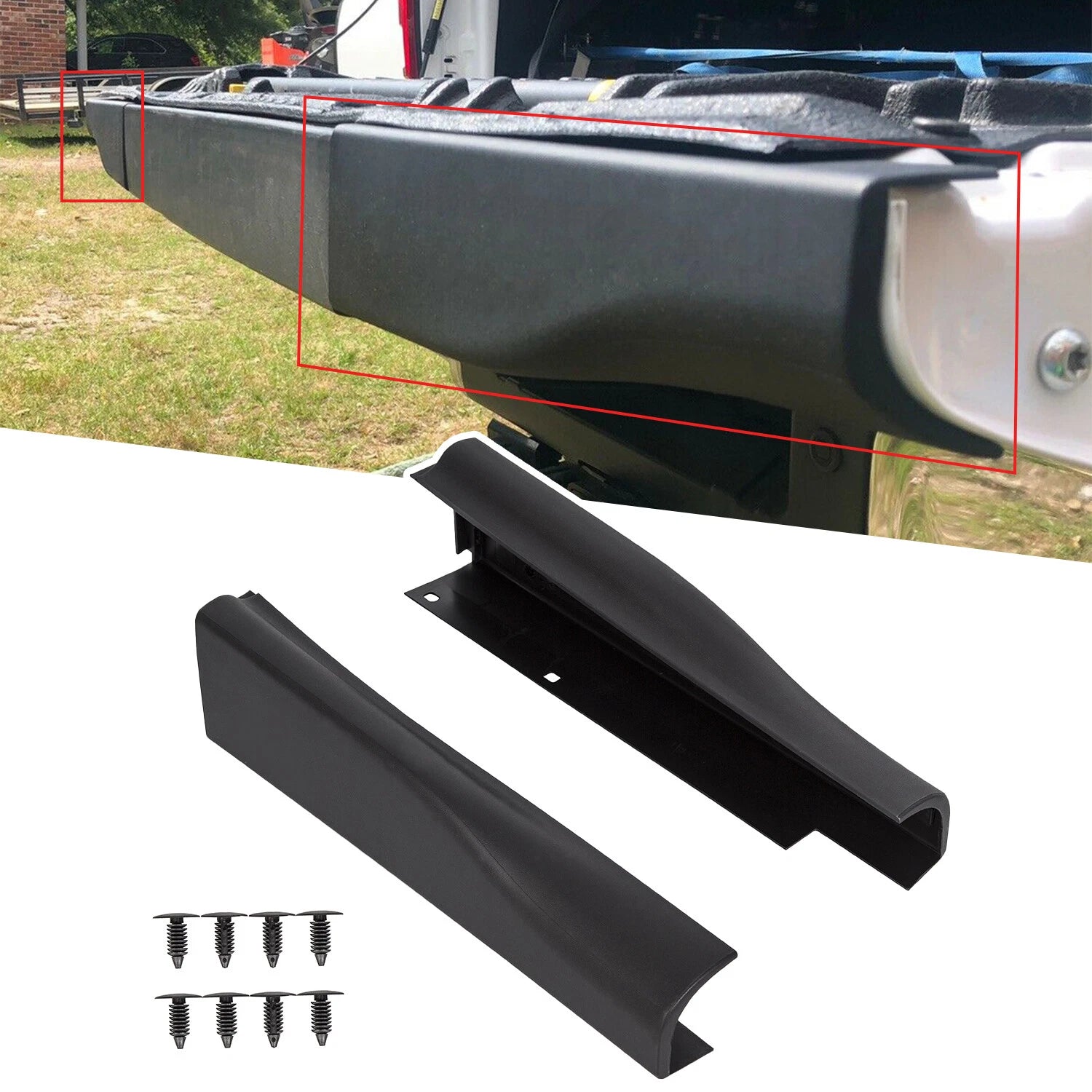 Set of 2 Tailgate End Cap Molding Trim for Ford F250 F350 (2008–2016)