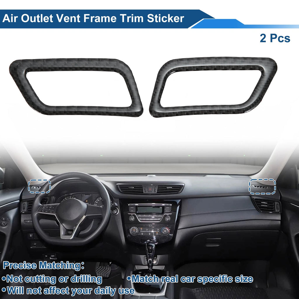 2X Air Condition Outlet Vent Trim Cover Frame for Nissan Rogue (2014–2020) Black