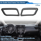 2X Air Condition Outlet Vent Trim Cover Frame for Nissan Rogue (2014–2020) Black