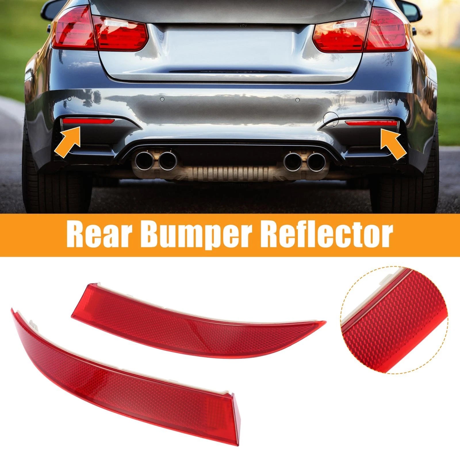 Pair Rear Bumper Reflector Strip for BMW X5 (2007–2013) 63147240997 63147240998