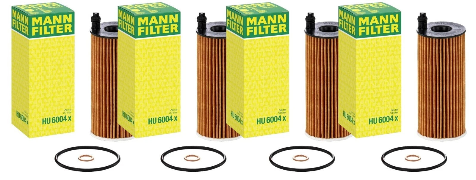Set of 4 Engine Oil Filters for BMW F15 F30 328d 535d X3 X5 740Ld (2014–2019)