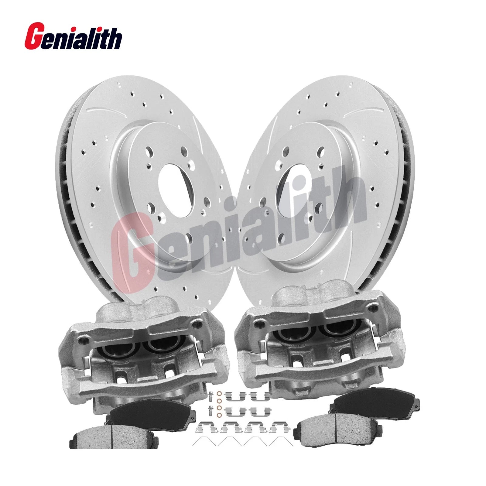Front Brake Rotors with Ceramic Pads & Calipers for Honda CR-V, Acura RDX (2007–2012)