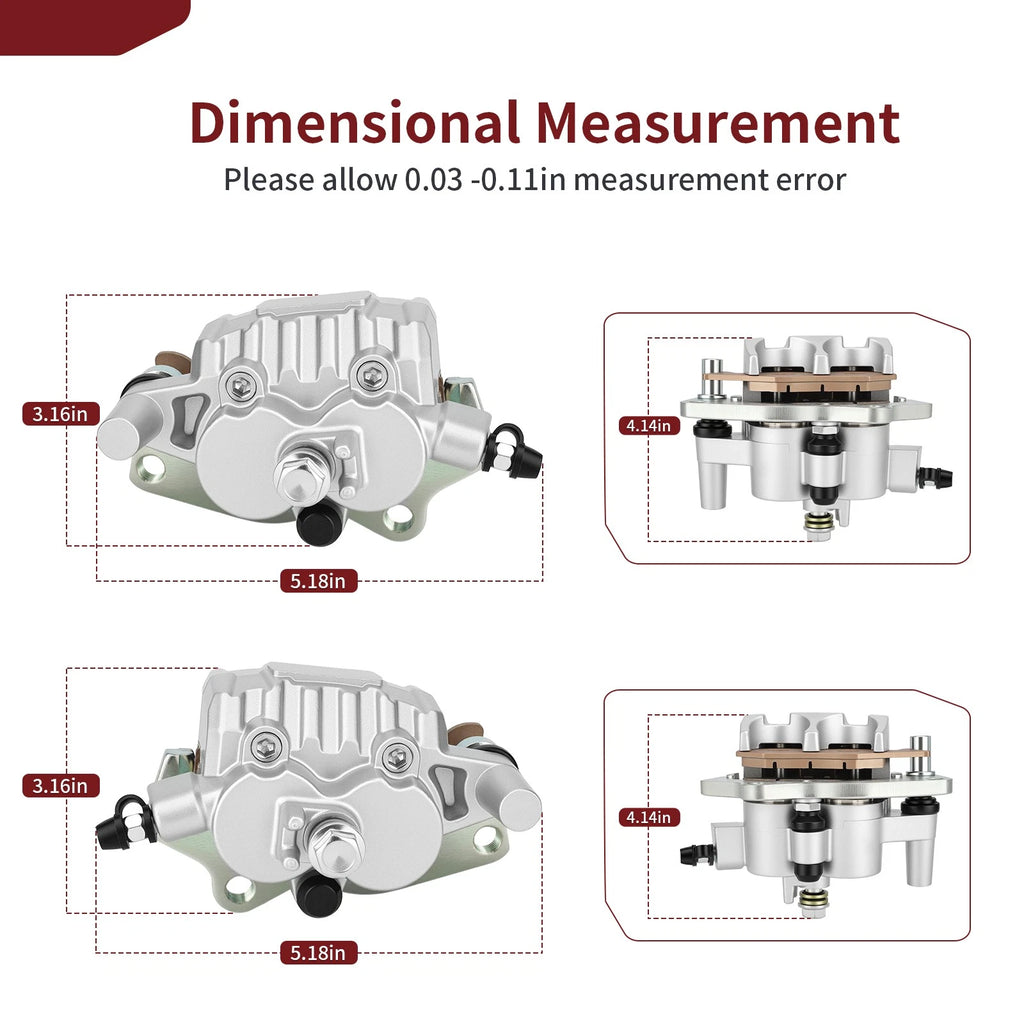 Front Brake Calipers 43041-Y012-934 43041-Y011-934 for Kawasaki Mule PRO MX (2019–2024)
