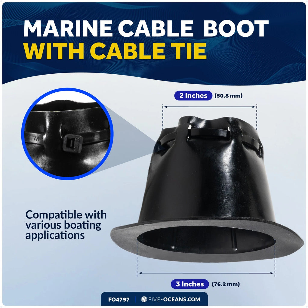 2-Inch Cable Boot for Boat Transom and Motor Well
