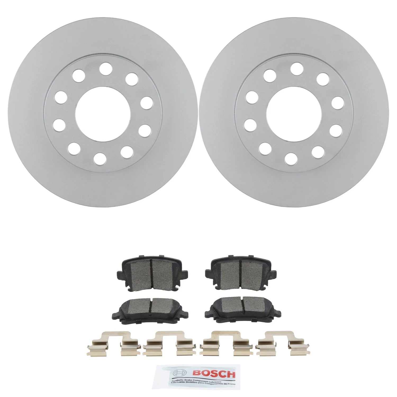 Bosch QuietCast Rear Rotors & Ceramic Brake Pads for Audi A4 Sedan (2005)