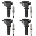Set of 4 Ignition Coils + 4 Iridium Spark Plugs for Ford Edge Focus Fusion (2013–2017)