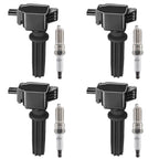 Set of 4 Ignition Coils + 4 Iridium Spark Plugs for Ford Edge Focus Fusion (2013–2017)