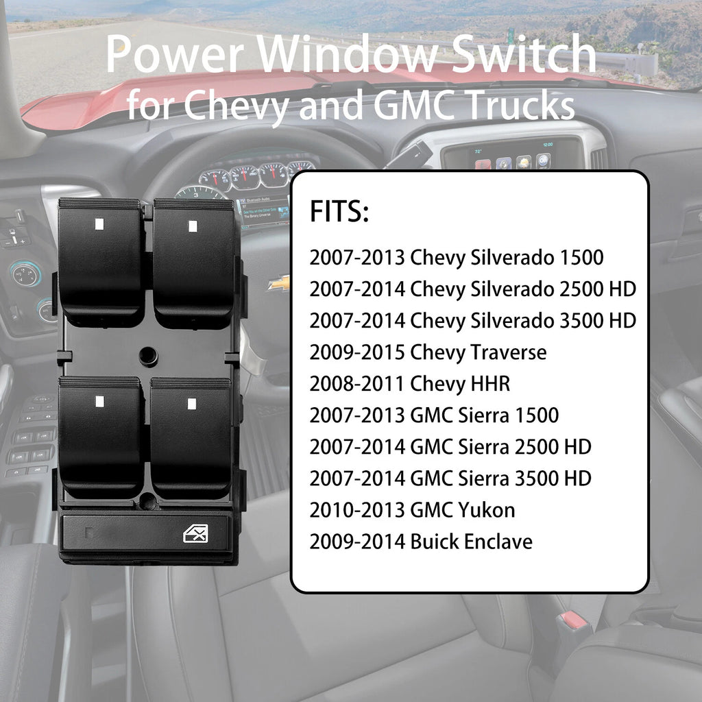 Power Window Switch Set for Chevy Silverado GMC Sierra (2007-2015)