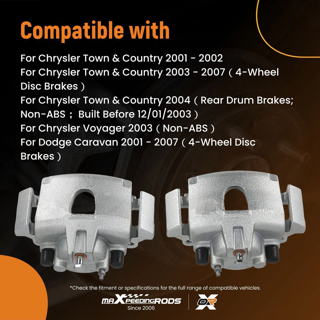 Front Brake Caliper Set for Chrysler Town & Country/Dodge Caravan (2001–2007)