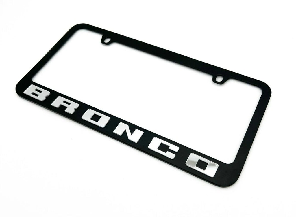 License Plate Frame Premium Stainless Black for Ford Bronco (1966–2024)