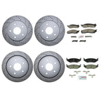Front Rear Brake Kit with Drilled Rotors & Bosch Pads for Dodge Ram 1500 (2002–2023)
