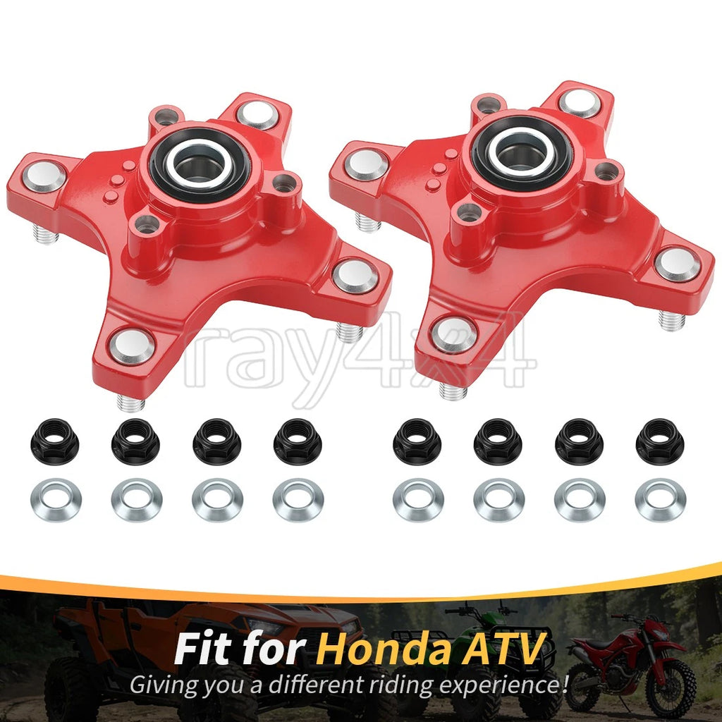2X Front Wheel Hubs & Nuts for Honda Sportrax TRX250EX TRX400EX TRX250X TRX400X