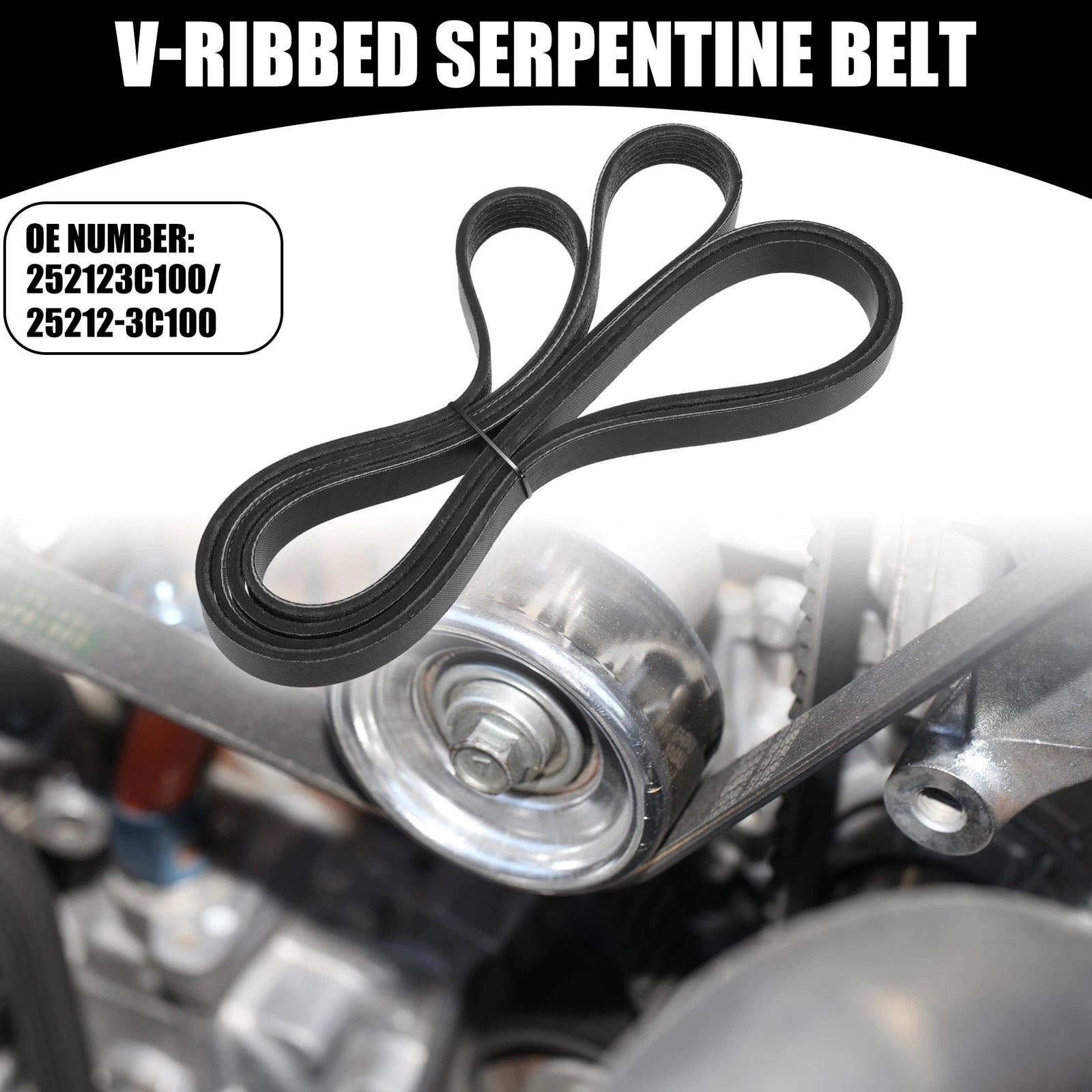 V-Ribbed Serpentine Belt No. 252123C100 for Hyundai Azera (2005–2010)