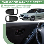 Set of 2 Front Rear Interior Door Handle Trim Bezel for Hyundai Elantra (2001–2006) Black