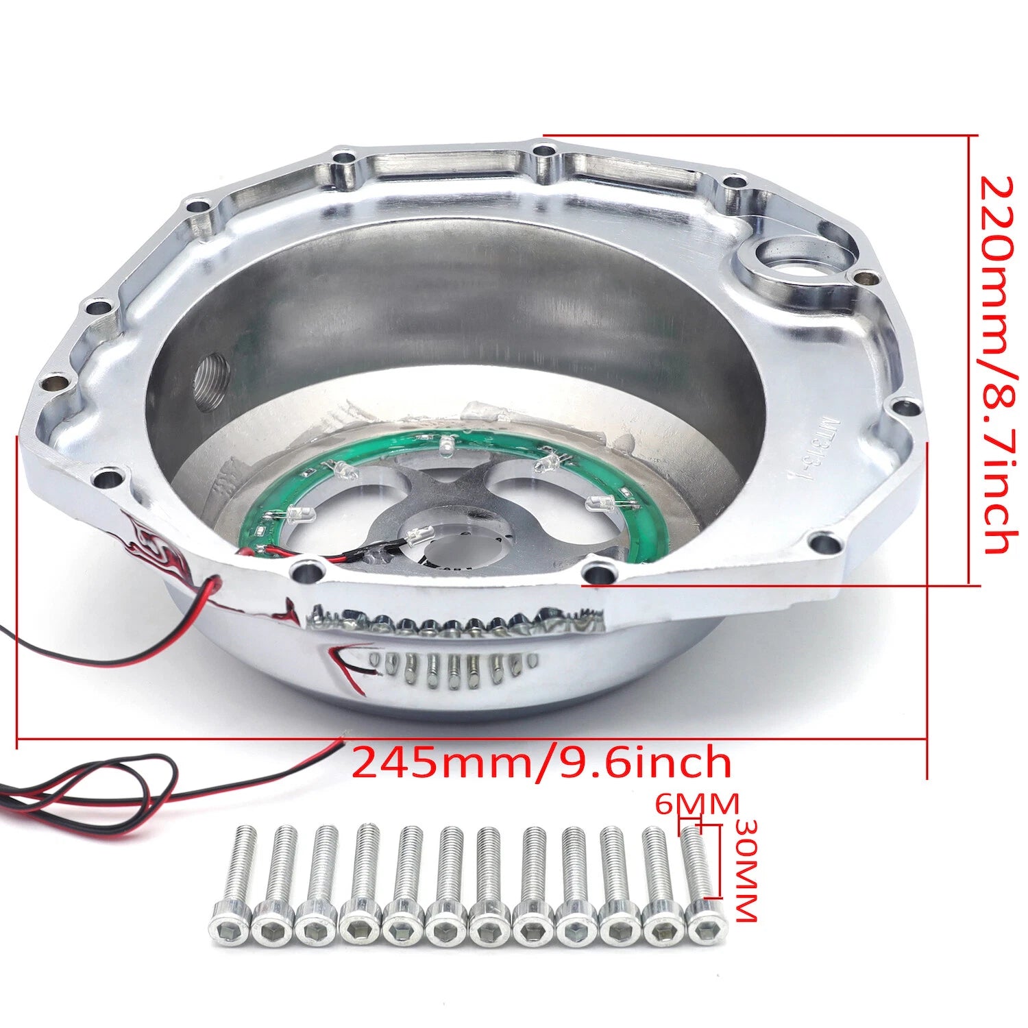 Chrome Yellow Sequential LED Engine Clutch Cover for Suzuki GSXR1300 (1999–2020)