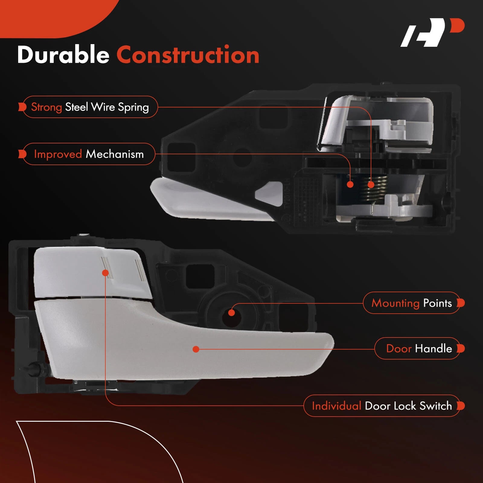 Front Left Plastic Interior Door Handle for Toyota Camry RAV4 (2012-2024)