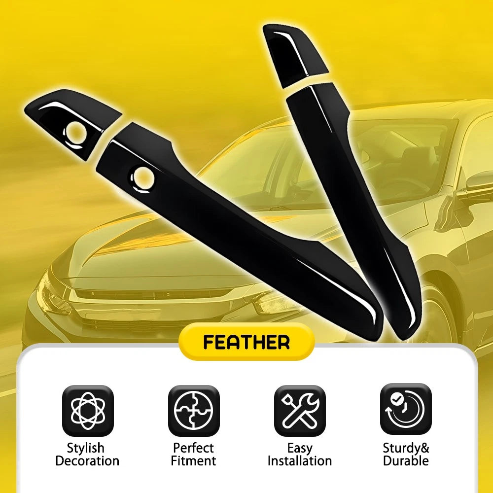 Gloss Black Door Handle Covers for Honda Civic (2016–2021)