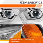 LED DRL Sequential Signal Projector Headlights for Kenworth T660 (2008–2017)