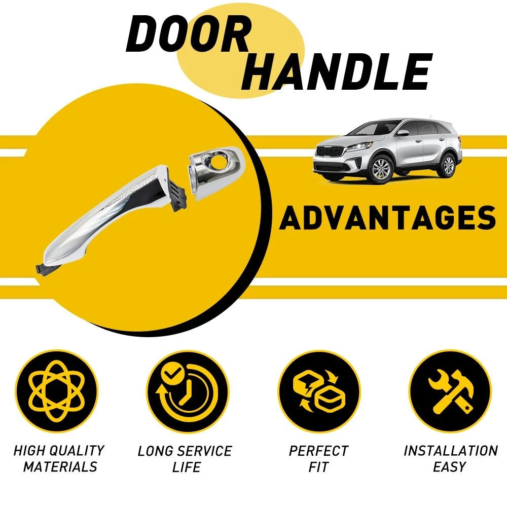 Left Front Driver Side Exterior Door Handle for Kia Sorento (2016–2020) Chrome EXV