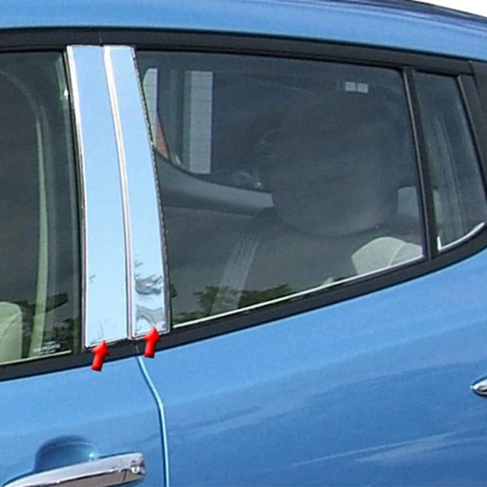 Luxury FX Stainless Steel Pillar Post Trim Kit for 2011–2017 Nissan Leaf