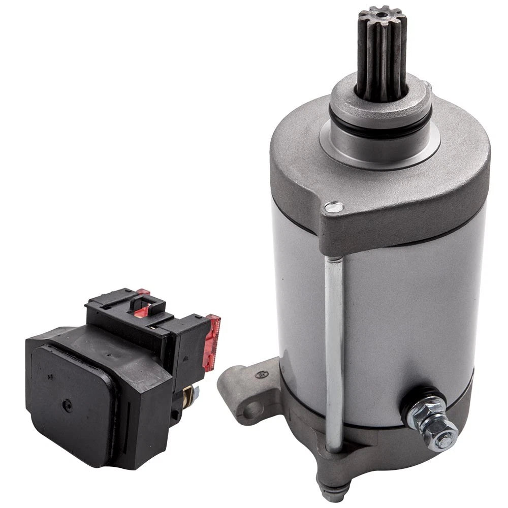 Starter Motor & Relay Solenoid for Yamaha ATV Kodiak 400 450 Wolverine 450 (1993–2023)