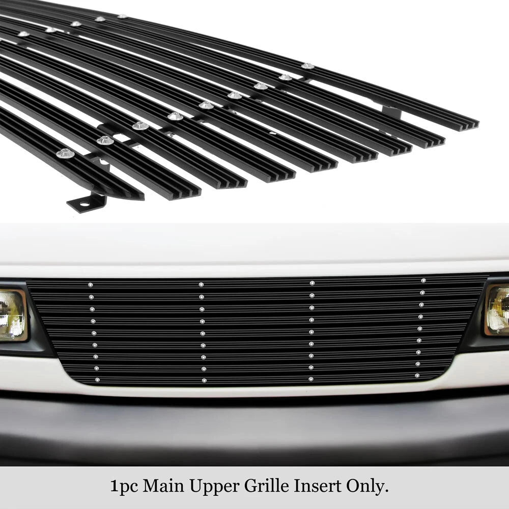 Upper Black Wide Rivet Billet Grille Insert for Ford Econoline Van (1992-2007)
