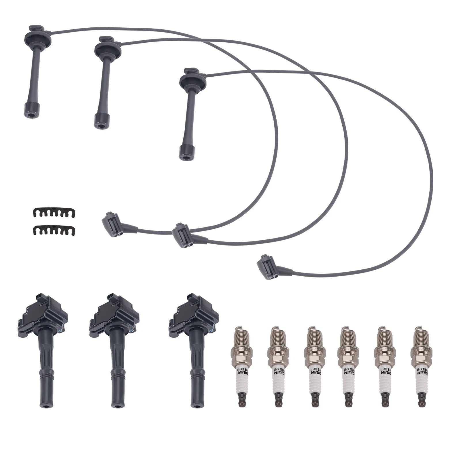 Set of 3 Ignition Coils & Wireset + 6 Spark Plugs for Toyota Tundra (2000–2004)