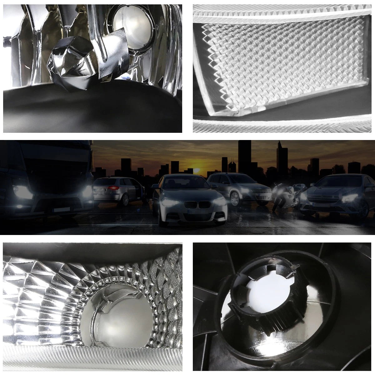 Headlight Lamp for Dodge Dakota Durango (1997–2004) Black Housing Clear Corner