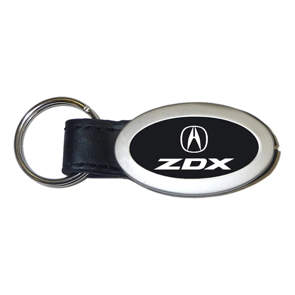 Black Leather Oval Keychain - Officially Licensed for Acura ZDX