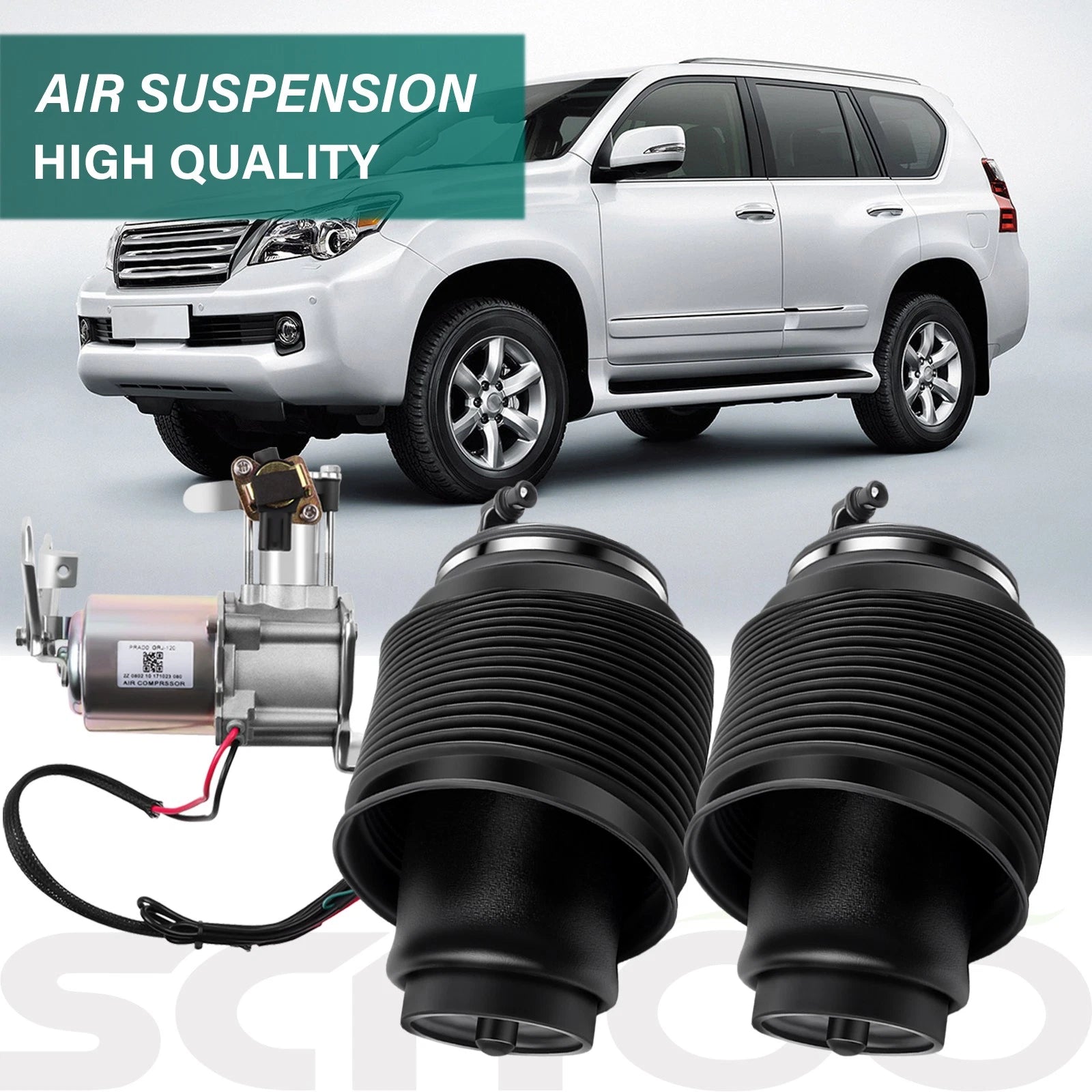 3X Rear Air Suspension Springs & Compressor for Lexus GX470 Toyota 4Runner (2003–2009)