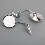 Chrome Handlebar End Mirrors for Motorcycle Cafe Racer (22mm)