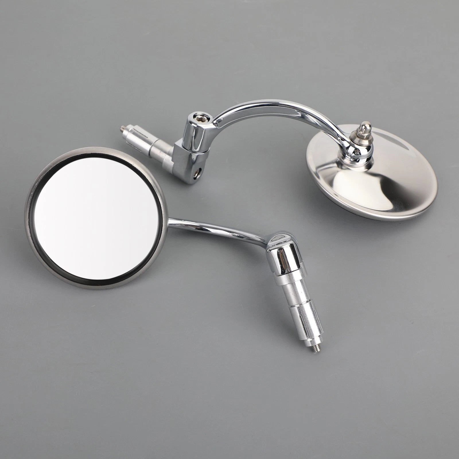 Chrome Handlebar End Mirrors for Motorcycle Cafe Racer (22mm)