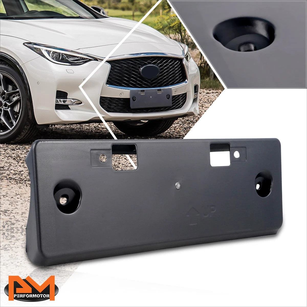 Front Bumper License Plate Tag Mounting Bracket for Infiniti QX30 (2017–2018)