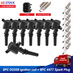 8 Pack Ignition Coils with Spark Plugs for Mercury Grand Marquis (1998–2011)