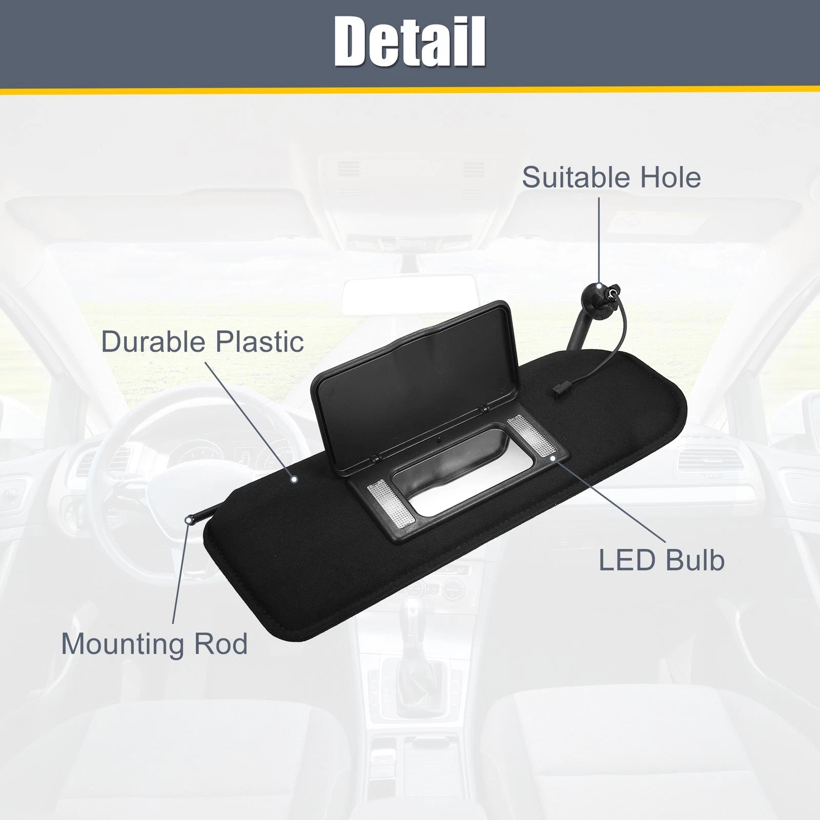 1 Pair Auto Sun Visor with LED Lights for Chevrolet Corvette C5 (1997–2004) 10442033