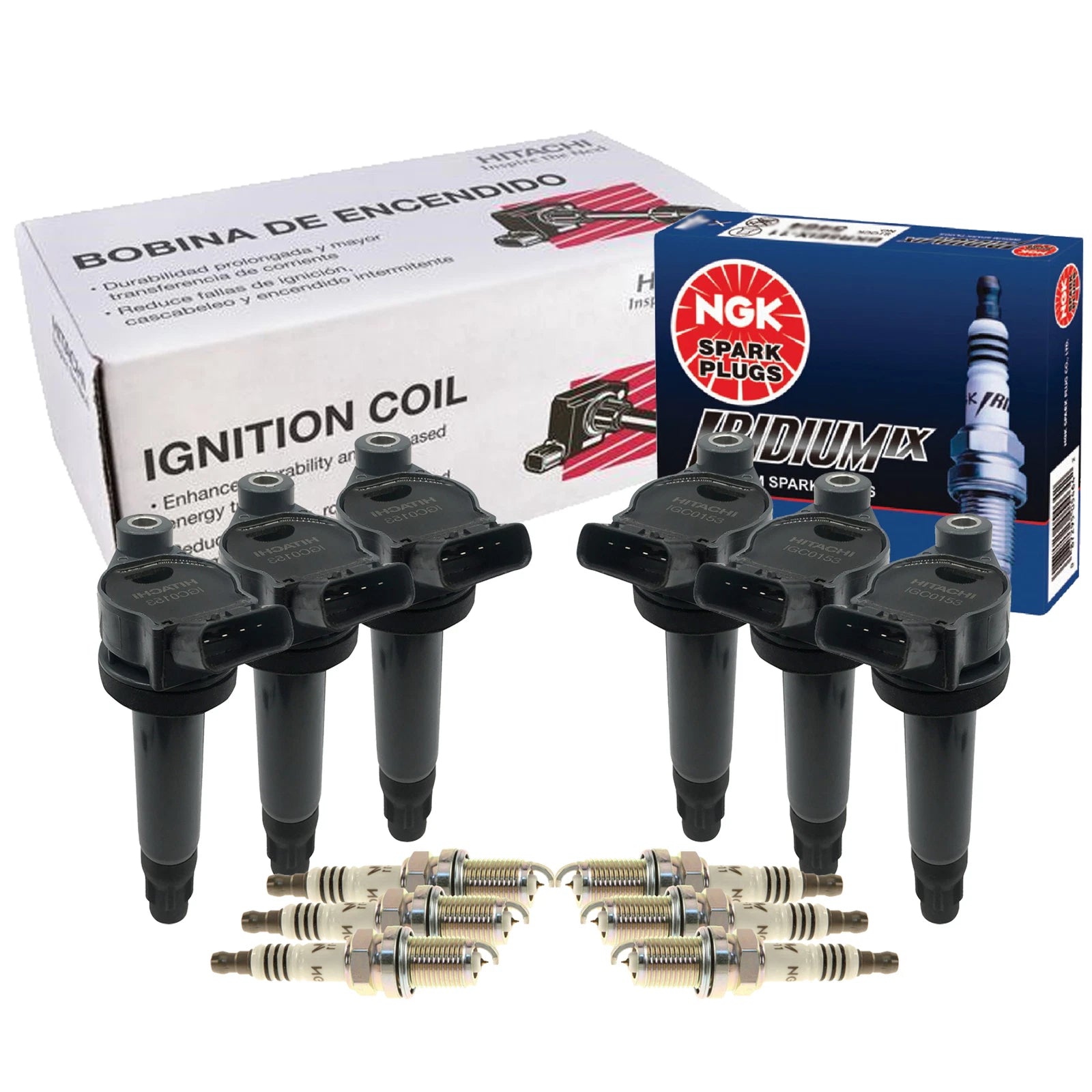 Set of 6 Ignition Coils & 6 NGK Iridium IX Spark Plugs for Lexus Toyota (3MZFE)