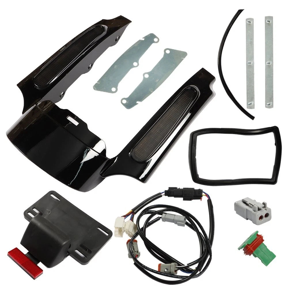 Rear Fender Fascia Set with LED Light for Harley Touring Road King Glide (2009–2013)
