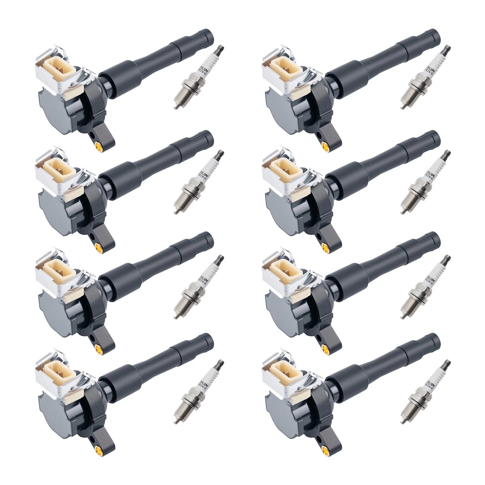 Set of 8 Ignition Coils and Spark Plugs for BMW 740iL (1996–2001)