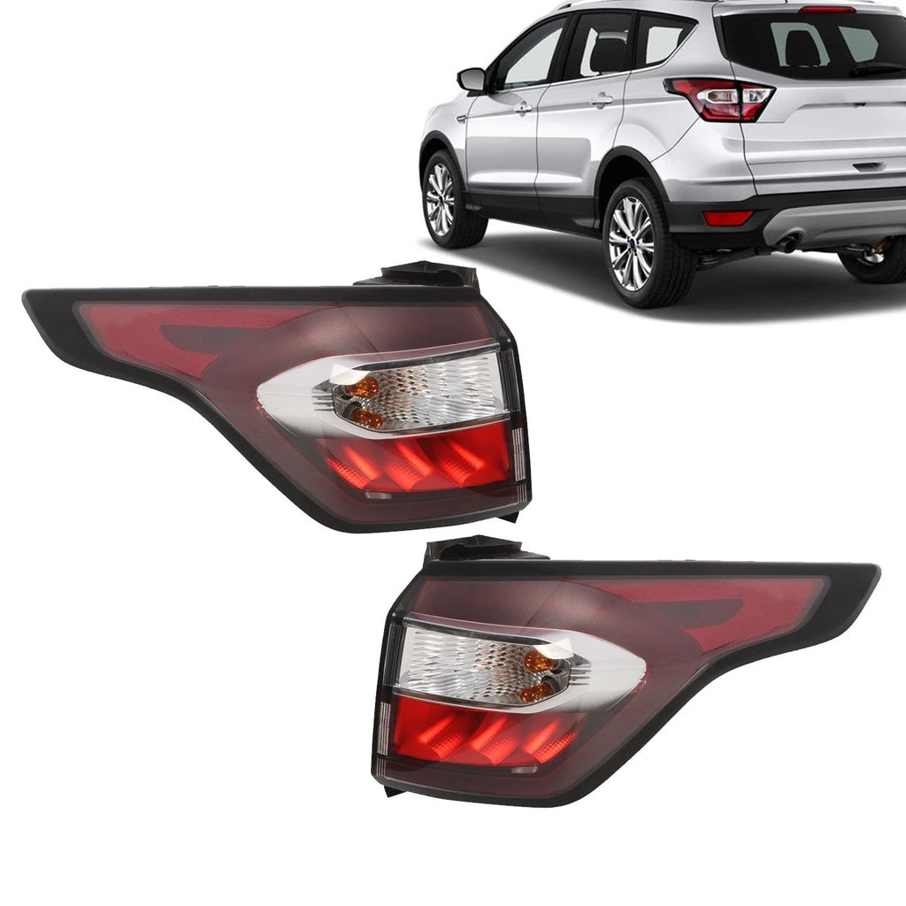 Set of 2 Outer Tail Light Rear Brake Lamps for Ford Escape Kuga (2017–2019)